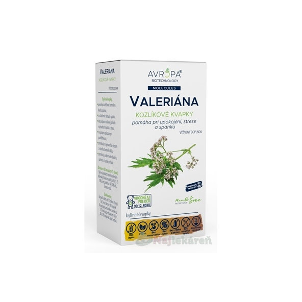 Avropa Valeriána kozlík bylinné kapky na uklidnění 50 ml
