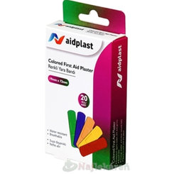 Aidplast Barevná voděodolná náplast 1,9 × 7,2 cm 20 ks