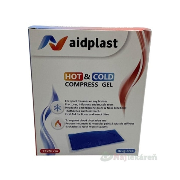Aidplast Kompresní gelový obklad teplý a studený 13 × 26 cm