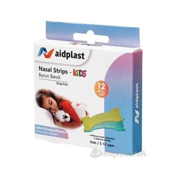 Aidplast Nosní pásky dětské pro snadnější dýchání 5–12 let 12 ks