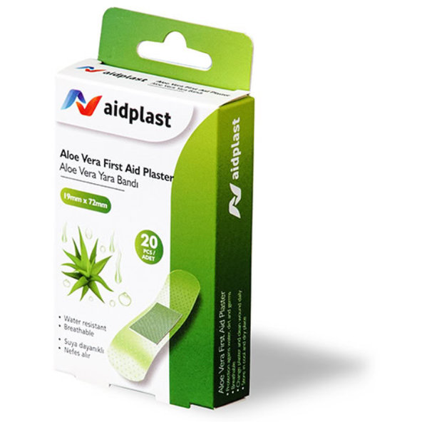 Aidplast Průhledná náplast s Aloe 1,9 × 7,2 cm 20 ks
