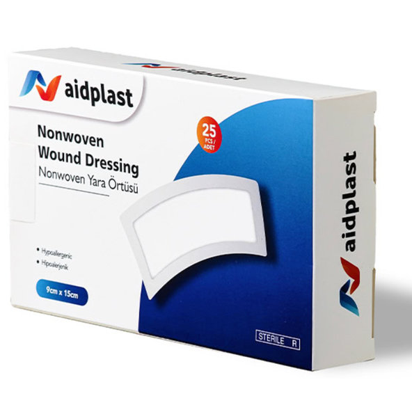 Aidplast Průhledná sterilní náplast na rány 9 × 15 cm 25 ks