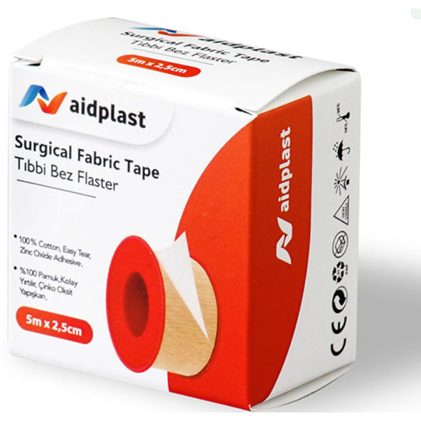 Aidplast Textilní bavlněná náplast na cívce 5 m × 2,5 cm