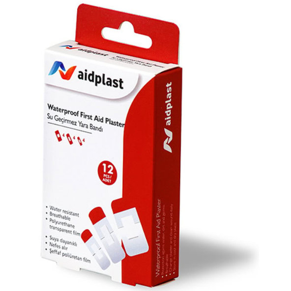 Aidplast Voděodolná náplast různé tvary 12 ks