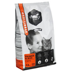 Amity Premium Cat Sterilized granule pro kočky Salmon and Rice 1,5 kg