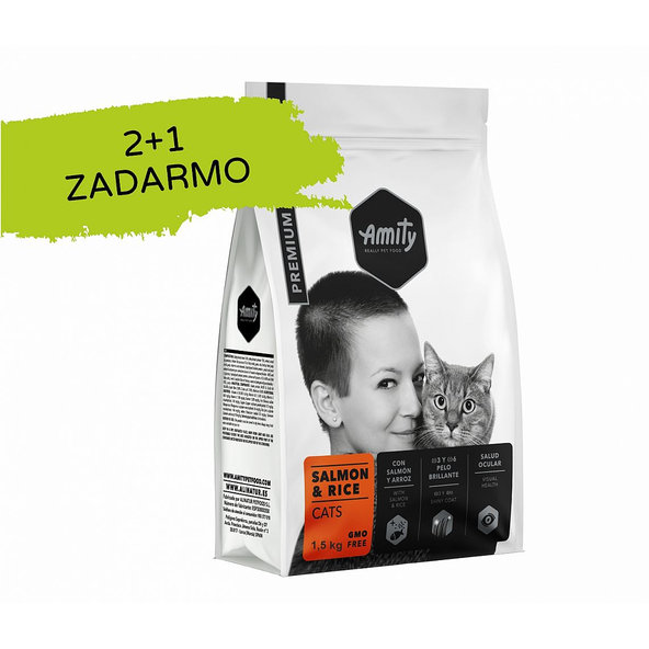 Amity CATS Premium Salmon and Rice 1,5 kg 2+1 zdarma