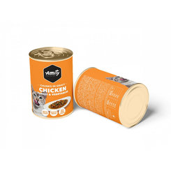 Amity cat konzerva kuřecí kousky krůta se zeleninou omáčka 415 g