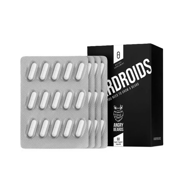 Angry Beards BearDroids vitamíny pro růst vousů 60 kapslí