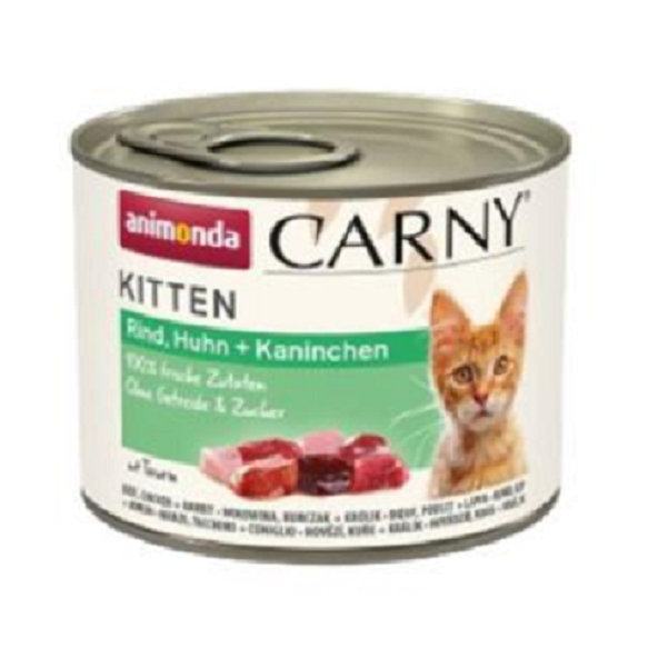Animonda Carny® Kitten hovězí kuřecí maso králík 12x200 g