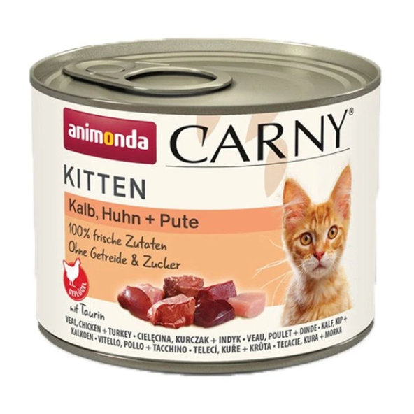 Animonda Carny® Kitten telecí kuřecí maso a krůta 12x200 g