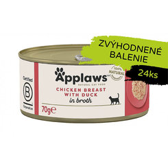 Applaws Cat Chicken Breast with Duck in Broth konzerva 24 × 70 g