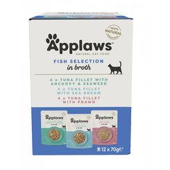 Applaws Cat Fish Selection in Broth kapsička Multipack 12 × 70 g