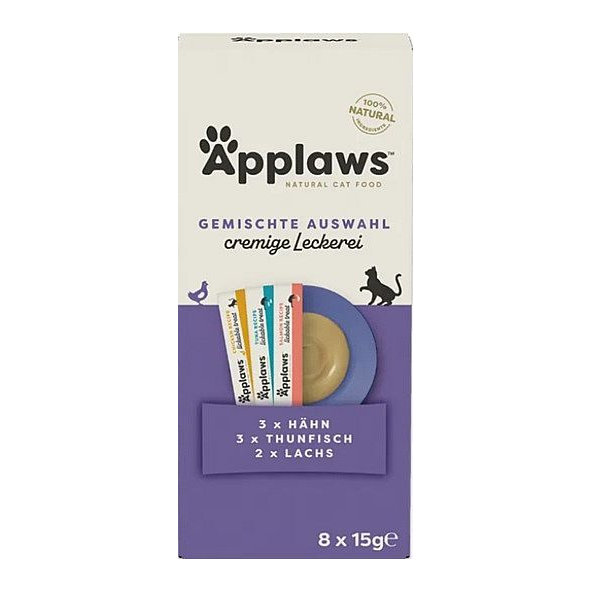 Applaws Cat Treat Variety Selection Puree pamlsek 8 × 15 g
