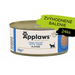 Applaws Cat Tuna Fillet with Crab in Broth konzerva 24 × 70 g