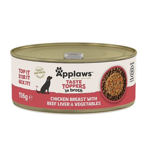Applaws Dog Taste Toppers in Broth konzerva Chicken Liver Veg 156 g