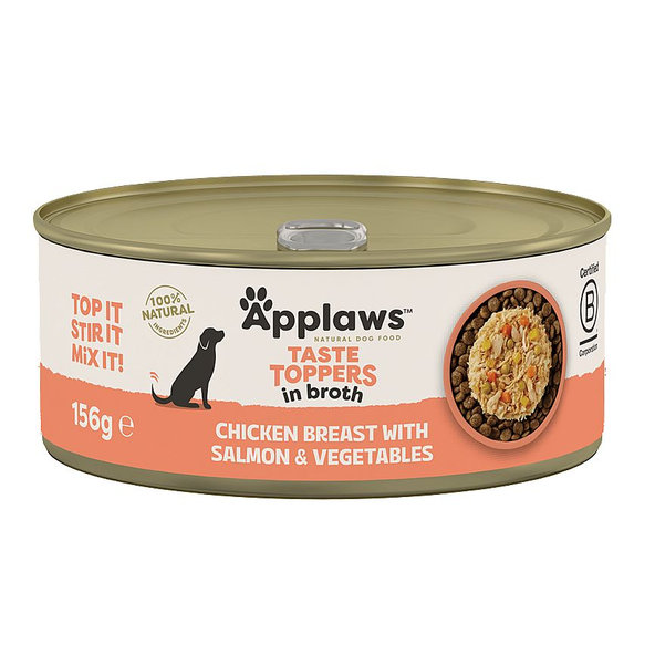 Applaws Dog Taste Toppers in Broth konzerva Chicken Salmon Veg 156 g
