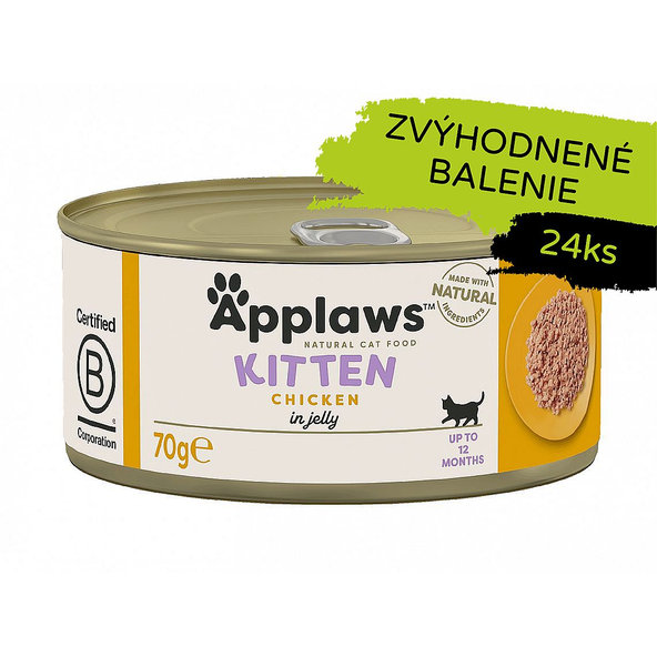 Applaws Kitten Chicken in Jelly konzerva 24 × 70 g