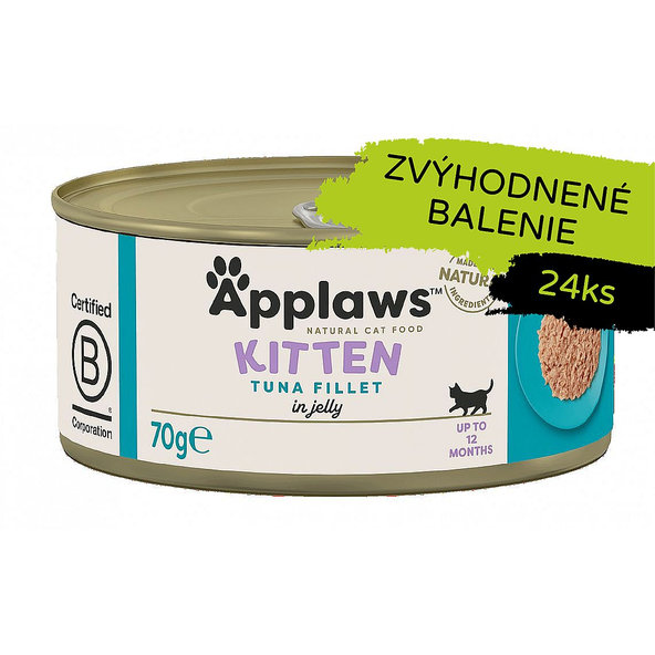 Applaws Kitten Tuna Filet in Jelly konzerva 24 × 70 g