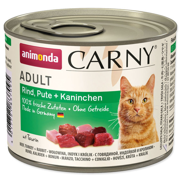 Animonda Carny® Adult konzerva pro kočky hovězí krůta králík 200 g