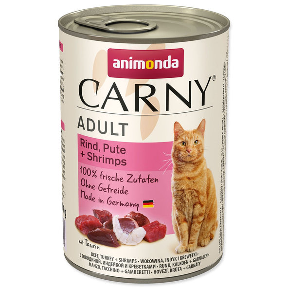 Animonda Carny® Adult konzerva pro kočky hovězí krůta krevety 400 g