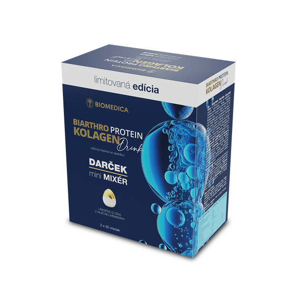 BIOMEDICA Biarthro Protein Kolagen drink 2 x 30 ks + mini mixér