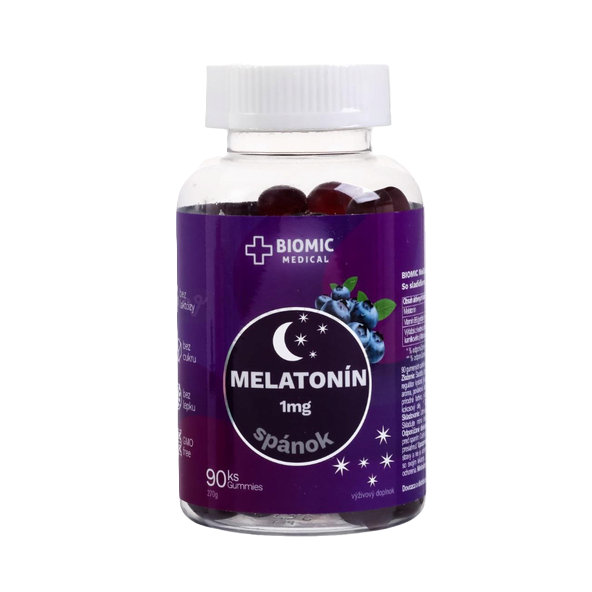 BIOMIC MELATONÍN borůvka 90 želé bonbónů