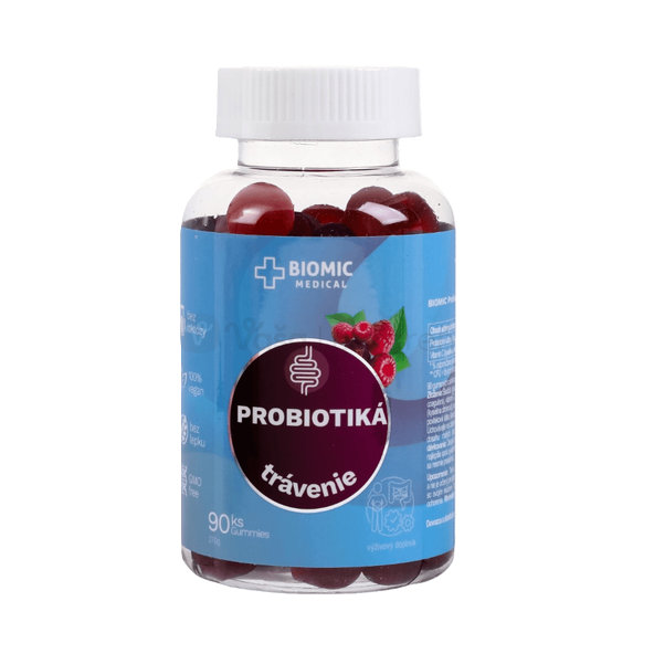 BIOMIC Probiotiká malina 90 želé bonbónů