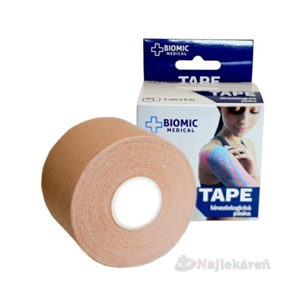 BIOMIC Tape kineziologická tejpovací páska tělová 5 cm × 5 m