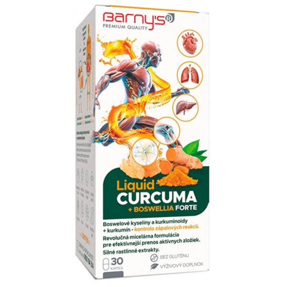 Barny's Liquid Curcuma a Boswellia Forte 30 kapslí