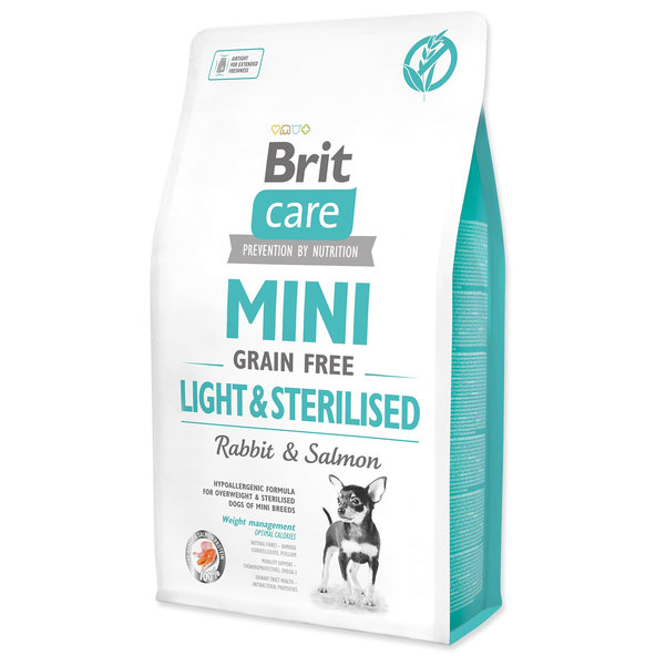 Brit Care Mini Grain Free Light & Sterilised granule pro psy 2 kg