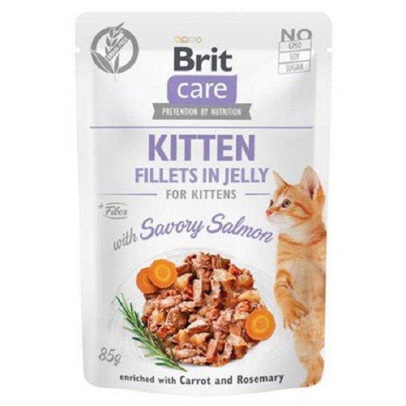 Brit Care Cat Kitten Fillets in Jelly kapsičky Salmon 24 × 85 g