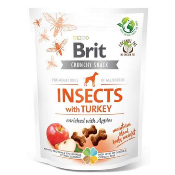 Brit Care Dog Crunchy Cracker pamlsek Insect s krůtou a jablkem 200 g