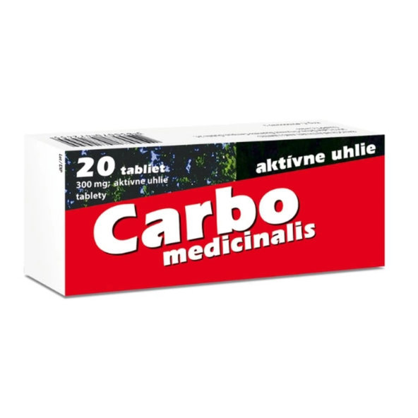 CARBO MEDICINALIS aktivní uhlí 300 mg 20 tablet