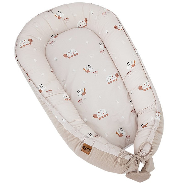 EKO Hnízdo pro miminko VELVET Bees Beige 90×60 cm