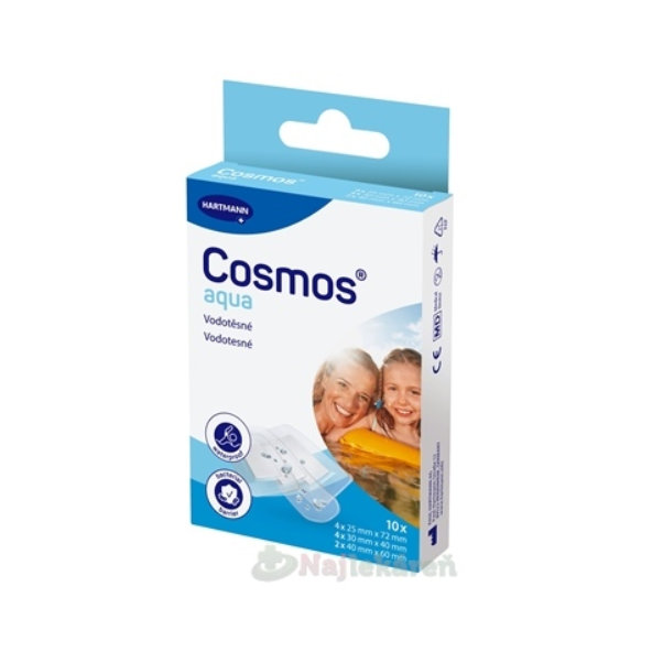 Cosmos Aqua voděodolné náplasti na rány 3 velikosti 10 ks