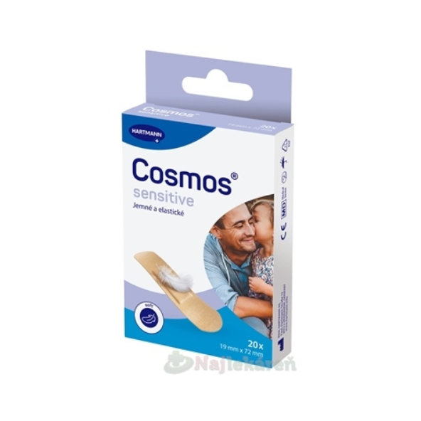 Cosmos Soft náplast na rány pro citlivou pokožku 19×72 mm 20 ks