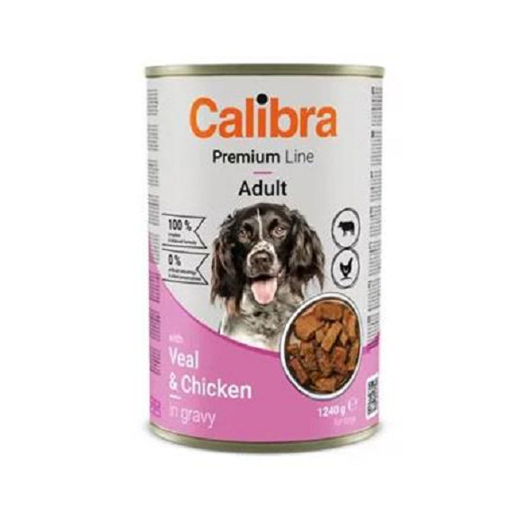 Calibra Premium Dog Adult telecí a kuře konzerva 1240 g