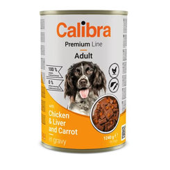 Calibra Premium Dog Adult kuře a játra konzerva 1240 g