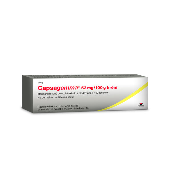 Capsagamma 53 mg/100 g krém na bolest svalů a zad 40 g