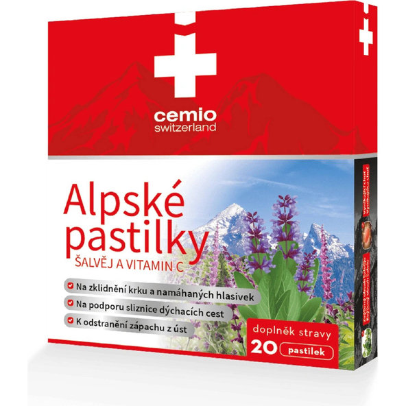 Cemio Alpské šalvěj a vitamin C 20 pastilek
