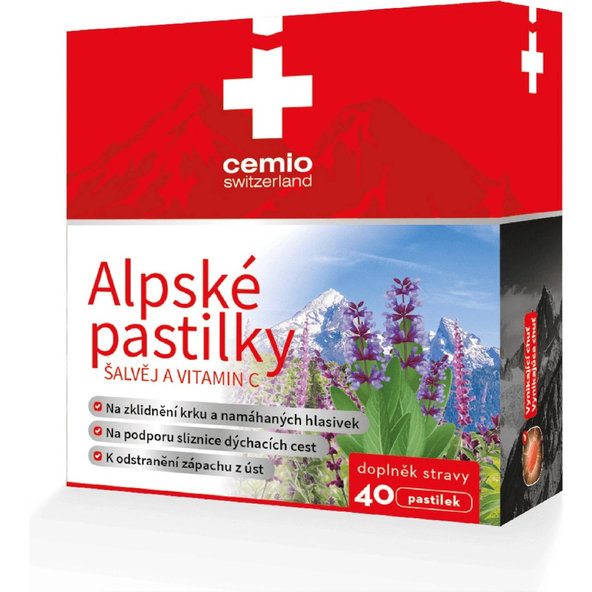 Cemio Alpské šalvěj a vitamin C 40 pastilek