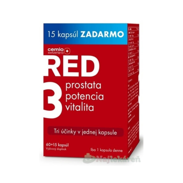 Cemio RED3 60+15 kapslí zdarma