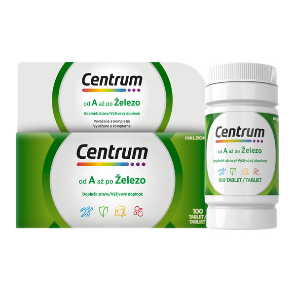 Centrum A až Železo multivitamín bez lepku 100 tablet