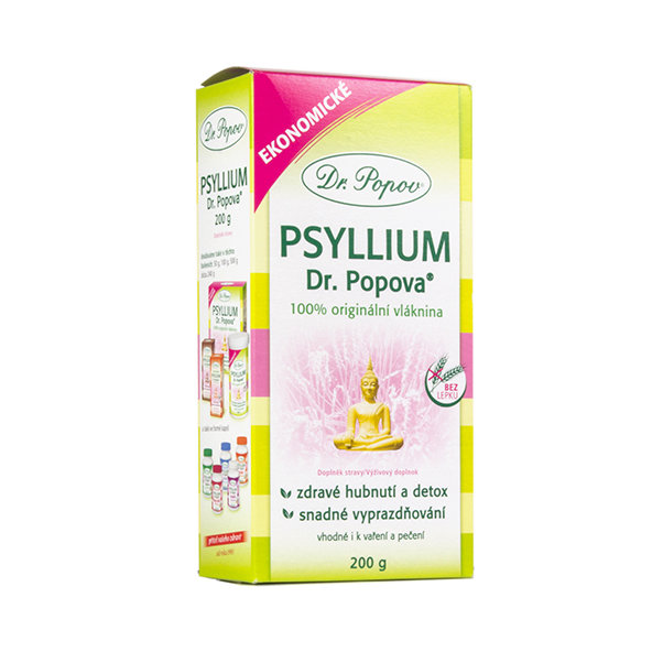DR. POPOV Psyllium rozpustná vláknina 200 g prášek