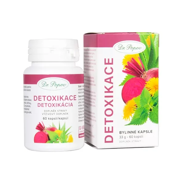 DR. POPOV Bylinné kapsle Detoxikace 60 kapslí