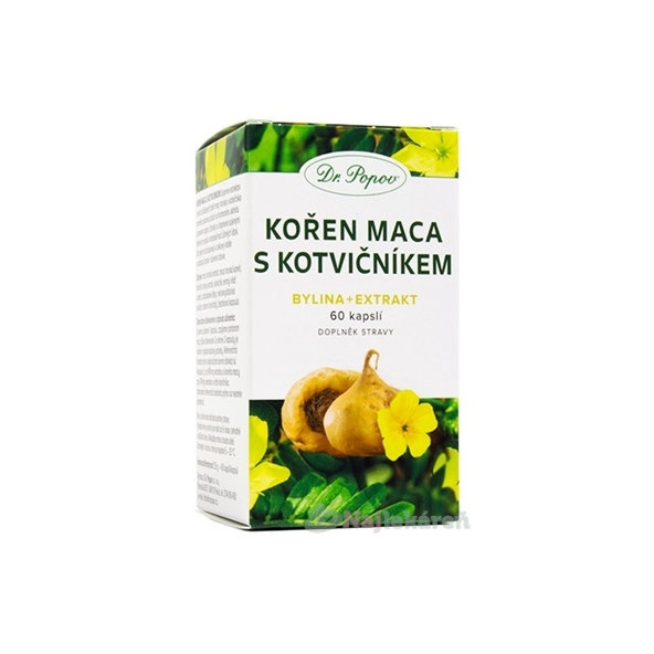 DR. POPOV Kořen maca + kotvičník 60 kapslí