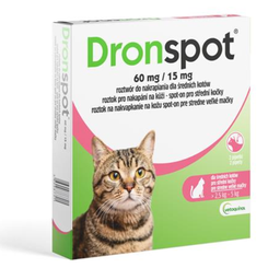 Dronspot 60 mg/15 mg spot-on pro střední kočky 2 × 0,7 ml