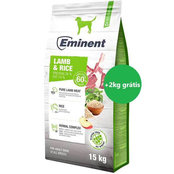 Eminent Dog Lamb & Rice hypoalergenní granule pro psy 15+2 kg