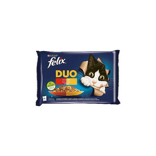 FELIX Fantastic DUO Multipack kuře hovězí krůta jehněčí 4 × 85 g