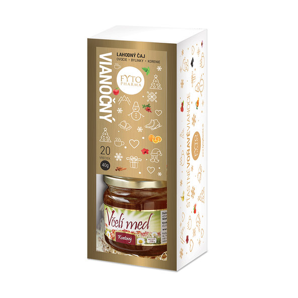 FYTO vánoční dárková kazeta čaj 20 ks + med 250 g